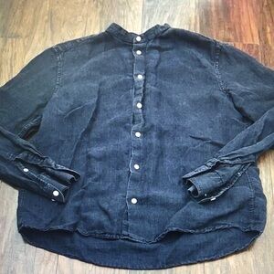 Button-Back Dark Indigo Denim Shirt